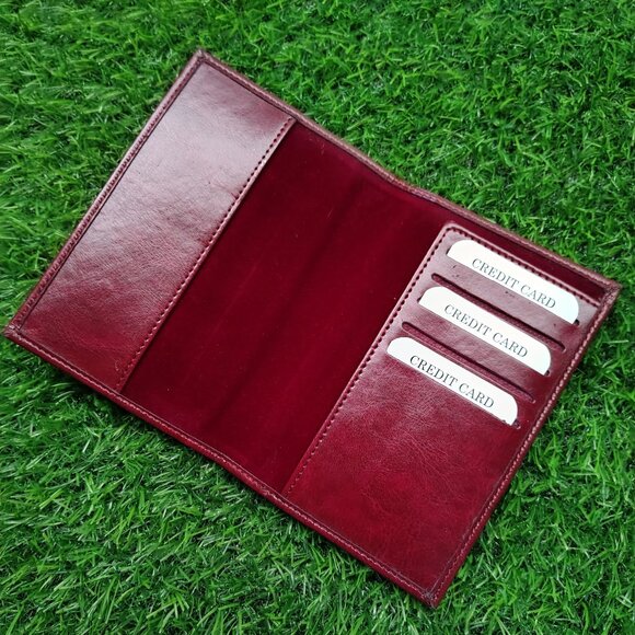 Leather Passport Cover, Leather Passport Holder - Picture 2 of 7